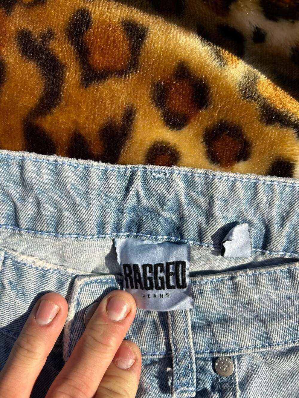 The Ragged Priest Ragged Jeans Light Wash Paneled Wide Leg Y2K Cargo Jeans